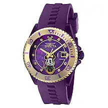 Relógio Feminino Invicta Disney Minnie Mouse Edição Limitada Roxo 38 mm Mostrador Madre-pérola