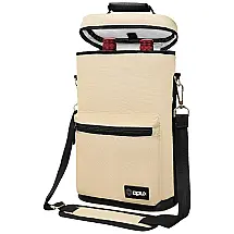 Bolsa Térmica Para Transporte de Vinhos até 2 Garrafas, OPUX, Creme