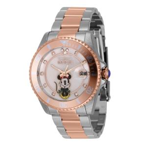 1 EDIO LIMITADA - Relgio feminino Disney Limited Edition Minnie Mouse com mostrador em madreprola - 38 mm. Ao.