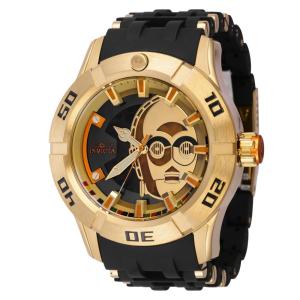 1 EDIO LIMITADA - Relgio Masculino Star Wars C-3PO Automtico - 50mm. Ouro. Preto 37206-N1