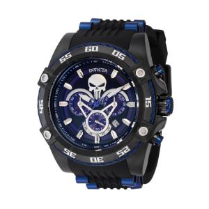 1 EDIO LIMITADA - Relgio Masculino Marvel Punisher - 52mm. Preto. Azul 35366-N1