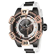 1 EDIO LIMITADA - Relgio Masculino Marvel Punisher Automtico - 52mm. Branco. Preto 41017-N1