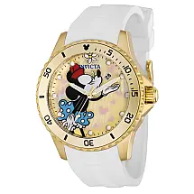 1 EDIO LIMITADA - Relgio feminino Disney Limited Edition Minnie Mouse com mostrador em madreprola - 40 mm. Branco