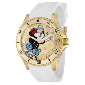 1 EDIO LIMITADA - Relgio feminino Disney Limited Edition Minnie Mouse com mostrador em madreprola - 40 mm. Branco