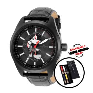 1 EDIO LIMITADA - Relgio masculino Disney Limited Edition Mickey Mouse - 46 mm. Preto com ala intercambivel