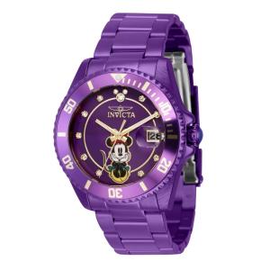 1 EDIO LIMITADA - Relgio feminino Disney Limited Edition Minnie Mouse com mostrador em madreprola - 38 mm. Roxo