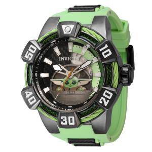 1 EDIO LIMITADA - Relgio Masculino Star Wars The Child Automtico - 52mm. Verde. Preto 40618-N1