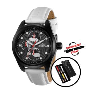 1 EDIO LIMITADA - Relgio feminino Disney Limited Edition Mickey Mouse - 38 mm. Branco com ala intercambivel