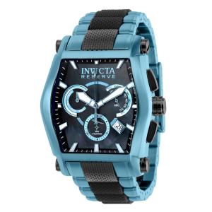 1 EDIO LIMITADA - Relgio masculino reserva Swiss Ronda Z60 calibre com mostrador madreprola-46mm. Preto. Azul Gelo