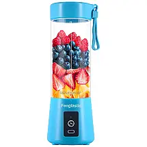 Liquidificador Portátil 400mL com Carregamento USB, 110v, FENGTASTIC, Azul