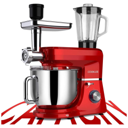 COOKLEE SM 1507BM Batedeira de Bancada 8.5L com 10 Velocidades, Aço Inoxidável, 660W, 110V, Vermelha