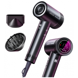 Secador de Cabelo Iônico HighSpeed com Difusor, Display Profissional de LCD, Controle Térmico, 1500W de Potência, 500 Milhões de Íons
