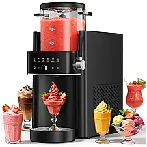 Máquina de Slush Raspadinha Ranvaira S1 Preta 1,2L 6 Programas Sem Gelo Auto Limpeza 240V