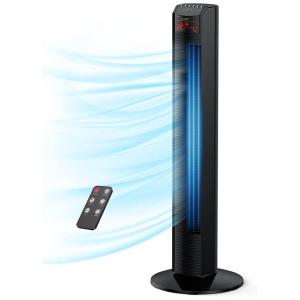 Ventilador de Torre com Controle Remoto, 3 Velocidades e 4 Modos, 110V, Delvit, Preto