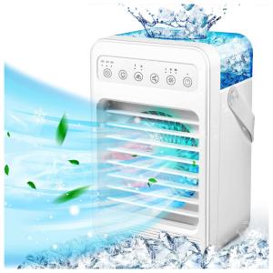 Climatizador Portátil com 4 Velocidades e 7 Luzes Coloridas, Nucucina, Branco