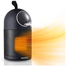 Aquecedor Elétrico Portátil com Função Umidificador para Quartos, 500W, 110V, HRC Fish, Preto