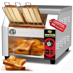 Torradeira de Esteira Comercial ETL Listada 450 Fatias/Hora 1800W Forno de Torradeira Industrial Elétrico de Correia de Aço