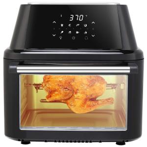Air Fryer Forno 16 Litros 8 em 1 com Rotisserie e Racks, 1800W 110V, Tela LCD, ROVSUN, Preta