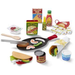 Kit Completo de Comida Mexicana de Madeira com Acessórios para Crianças Acima de 3 Anos, Melissa & Doug
