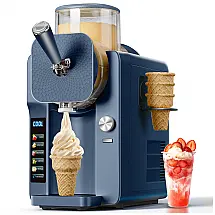 Máquina de Slush Raspadinha SOZT 2-em-1 Azul 6 Programas Sistema 360° Auto Limpeza