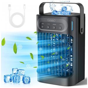 Climatizador Portátil com 3 Velocidades e 7 Luzes Coloridas, Daonsuty JBN001, Cinza