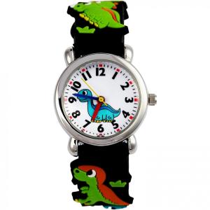 Relógio Analógico com Banda de Silicone 3D para Crianças de 3 até 10 Anos, AMY Carro de Corrida, Laranja