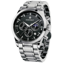 Relógio Masculino Analógico Quartz BY BENYAR Prateado Resistente à Água 50m Pulseira de Aço Inoxidável
