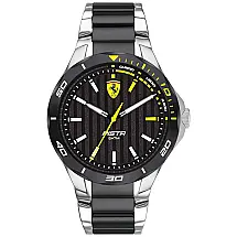 Relógio Masculino Analógico Pista de Quartzo em Aço Inoxidável, Modelo, FERRARI 830762, Prateado