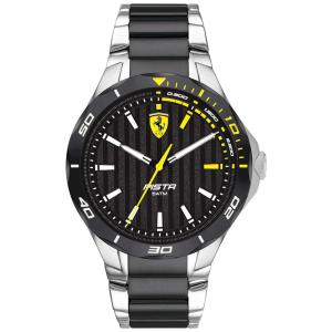 Relógio Masculino Analógico Pista de Quartzo em Aço Inoxidável, Modelo, FERRARI 830762, Prateado