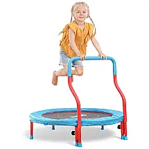 Cama Elastica Infantil com Corrimão Ajustável para até 70 kg, PELPO Kids F 38RB, Vermelho