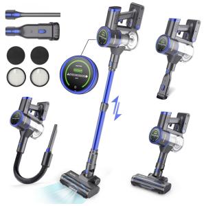 Aspirador de Pó sem Fio com Tela LED 33Kpa 55 Min de Ação 450W 110V, VAKYOU, Azul