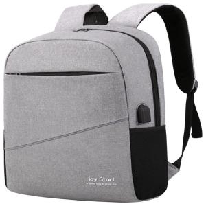 Mochila Unissex para Laptop com Porta USB, Hapshyus mE0J0Mmr, Cinza