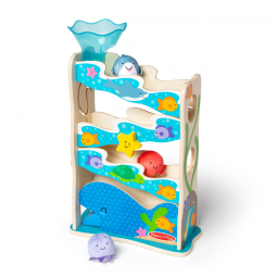 Escorregador Infantil de Madeira, Tema Oceano com 5 Peças Ideal para Aprendizagem Precoce de Bebês e Crianças, Melissa & Doug