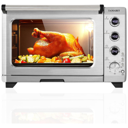 Forno de Convecção 10 em 1, 30L com Display LED, Controle de Temperatura Precisão, Cavidade de Revestimento Cerâmico e Porta de Vidro Duplo