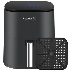 Fritadeira Elétrica Air Fryer 12 em 1, 5.7L com Cesto Antiaderente e Display LED de Vidro Temperado, 110V, Ceamorfco, Preta