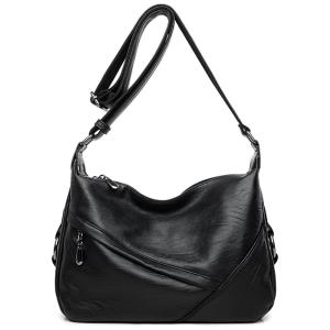 Bolsa Feminina Retro de Ombro, COVELIN J HB075 B, Preto