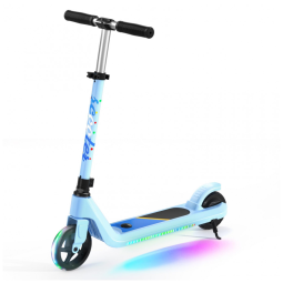 Patinete Elétrico Infantil com Velocidade e Altura Ajustáveis para Crianças de 6 a 10 Anos, LINGTENG E8, Azul