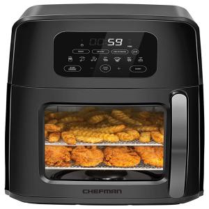 Chefman Fritadeira Elétrica Ar Fryer 8 em 1 sem Óleo 11L com Painel DIgital, 110V, 700W, Preta