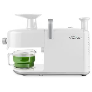 Centrifuga de Frutas em Aço Inoxidável com Duplo Mastigador, Caixa de Limpeza Fácil, Ferramenta de Limpeza de Tela e Jarro de Vidro