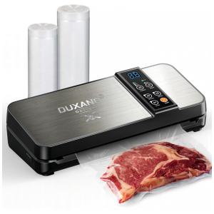 Seladora a Vácuo Automática para Alimentos Secos e Úmidos com Controle Digital e 2 velocidades, 110V 850W, DUXANO, Preta