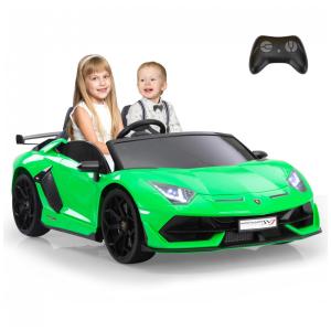 Carro Elétrico Infantil Licenciado TOBBI Lamborghini 24V 2 Lugares, Velocidade 13 km/h, Bancos em Couro PU, Cinto Ajustável, Drift 360°
