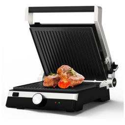 Churrasqueira Elétrica, Aço Inoxidável, 2000W, com Controle de Temperatura, OMAIGA, Preto