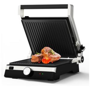 Churrasqueira Elétrica, Aço Inoxidável, 2000W, com Controle de Temperatura, OMAIGA, Preto