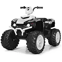 Kids Quadriciclo Elétrico 1 Assento 12V, com Luzes de LED e Controle Remoto, MP3, COSTZON, Preto