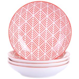 Conjunto de Pratos Fundo em Porcelana 4 UN, vancasso Momoko, Rosa