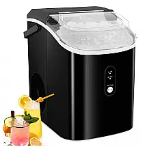 Máquina de Gelo até 14 kg em 24H Portátil com Alça, 110V 160W, Kndko, Preta
