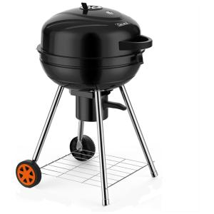 Churrasqueira a Carvão Portátil com 2 Saídas de Ar e Controle de Temperatura, CECAROL CG1, Preto