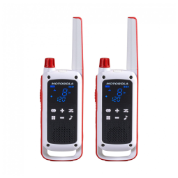 Rádio Comunicador Walkie Talkie Motorola Solutions Red Cross T478 Talkabout Branco, Rádio Bidirecional Recarregável de Preparação para