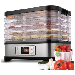 Desidratador de Alimentos, 5 Bandejas, e Transparente, 110v, HOMDOX, Preto