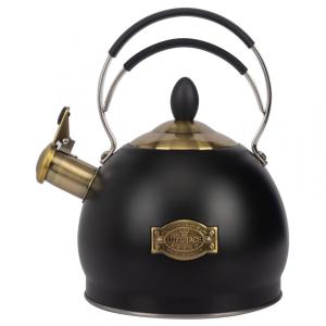 Chaleira de Chá LUXGRACE 2.5 Litros em Aço Inoxidável com Apito, Preta